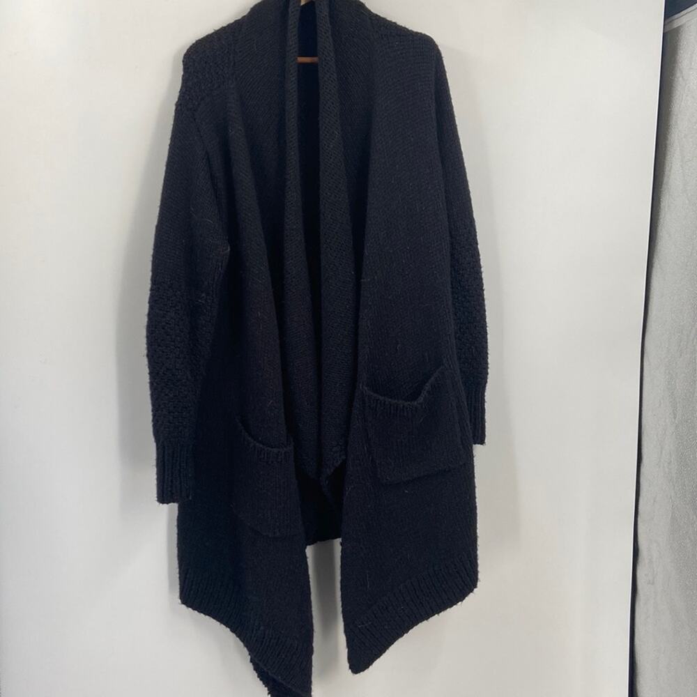 Tess giberson black large knit oversized cardigan